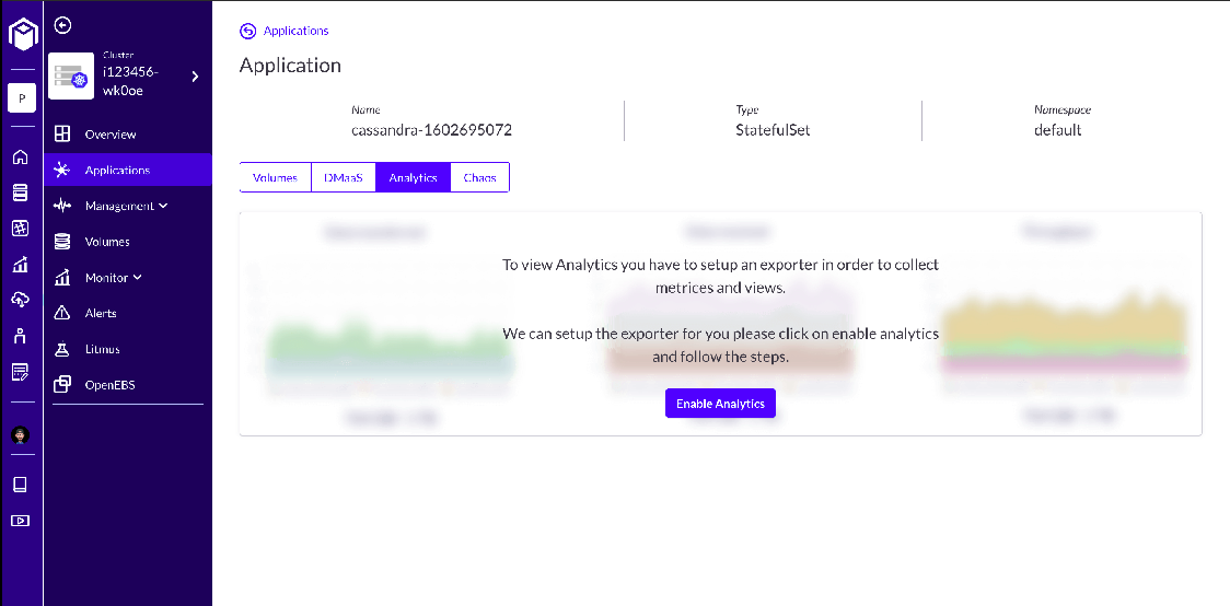 Fig 1: Apache Cassandra Deployment on OpenEBS and Monitoring on Kubera