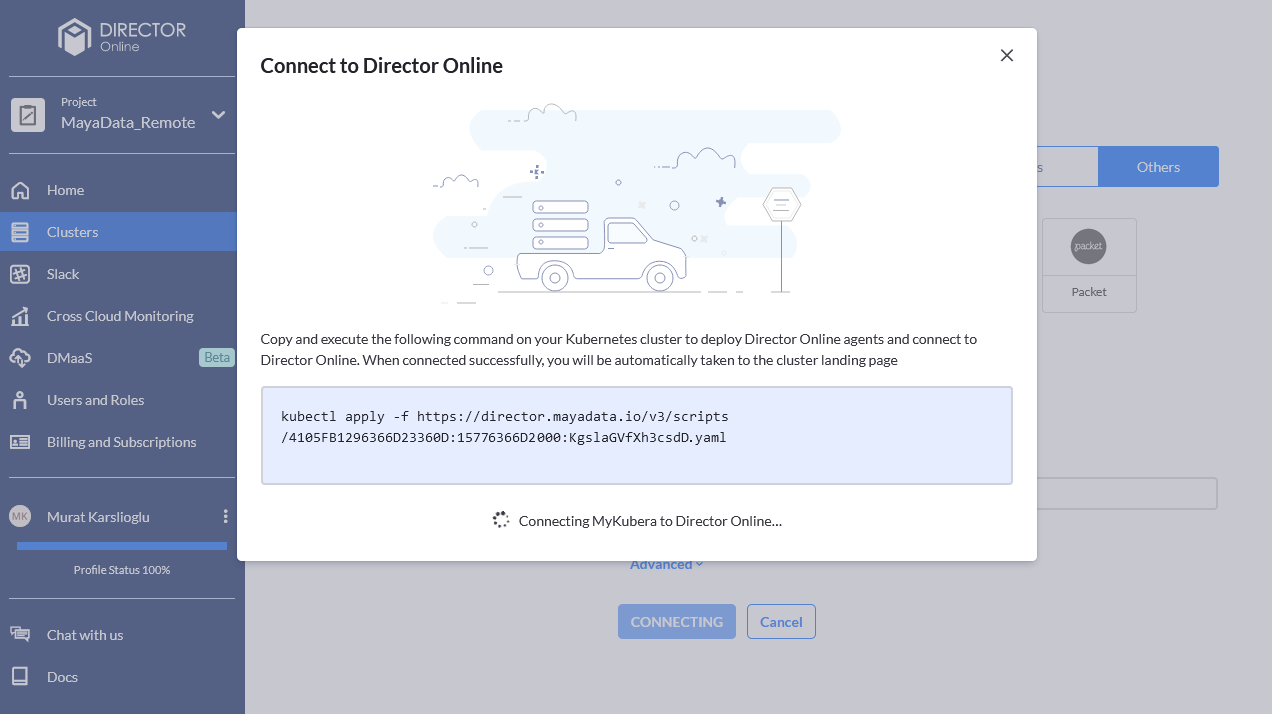 Connect to Director by applying single YAML file